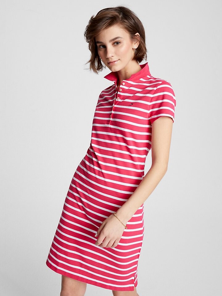 

Платье поло узкого кроя в полоску Tommy Hilfiger
