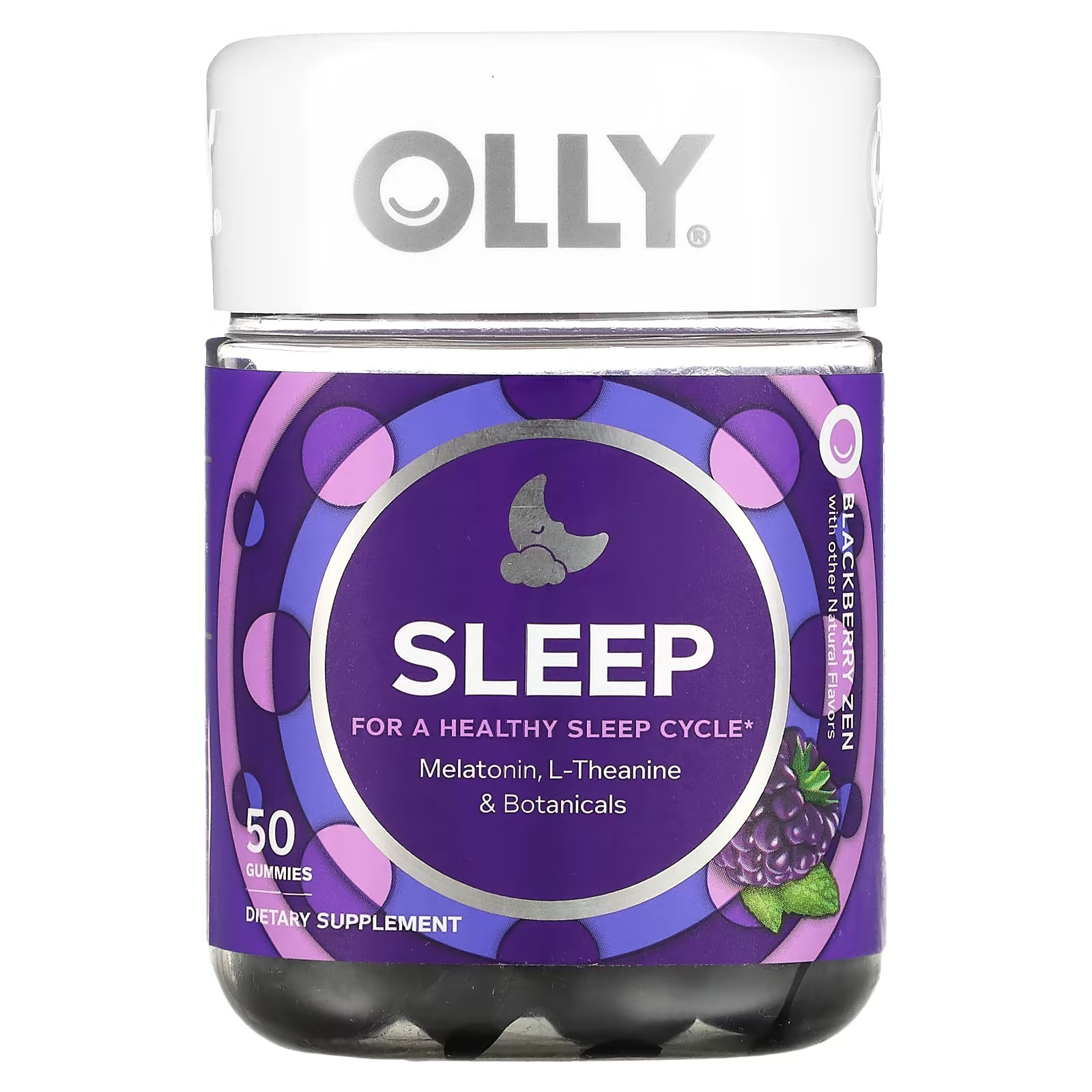 Пищевая добавка Olly Sleep Blackberry Zen для здорового сна, 50 штук