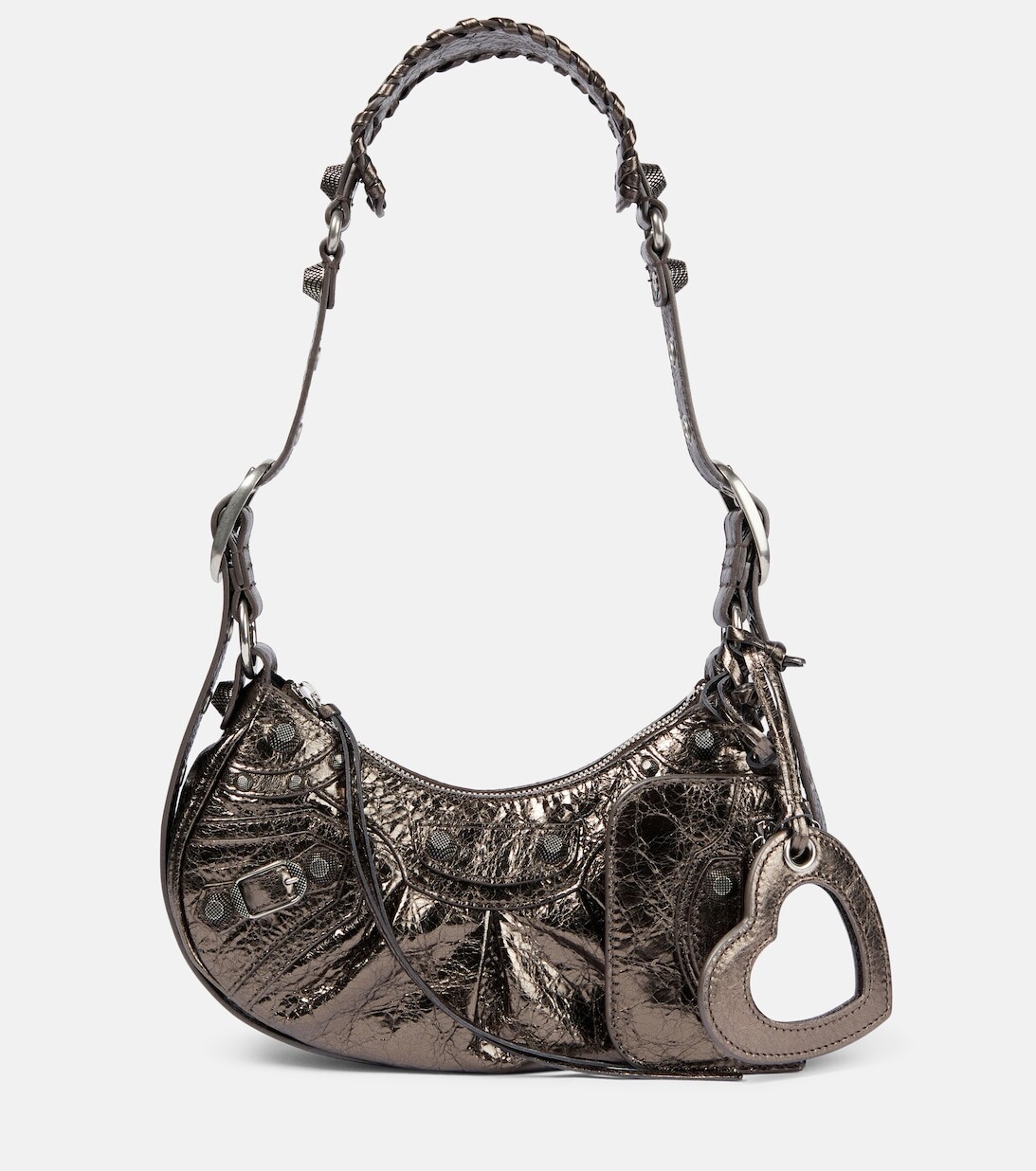 

Кожаная сумка через плечо Le Cagole XS Balenciaga, металлик