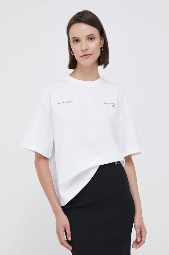 

Хлопковая футболка Calvin Klein Jeans, белый