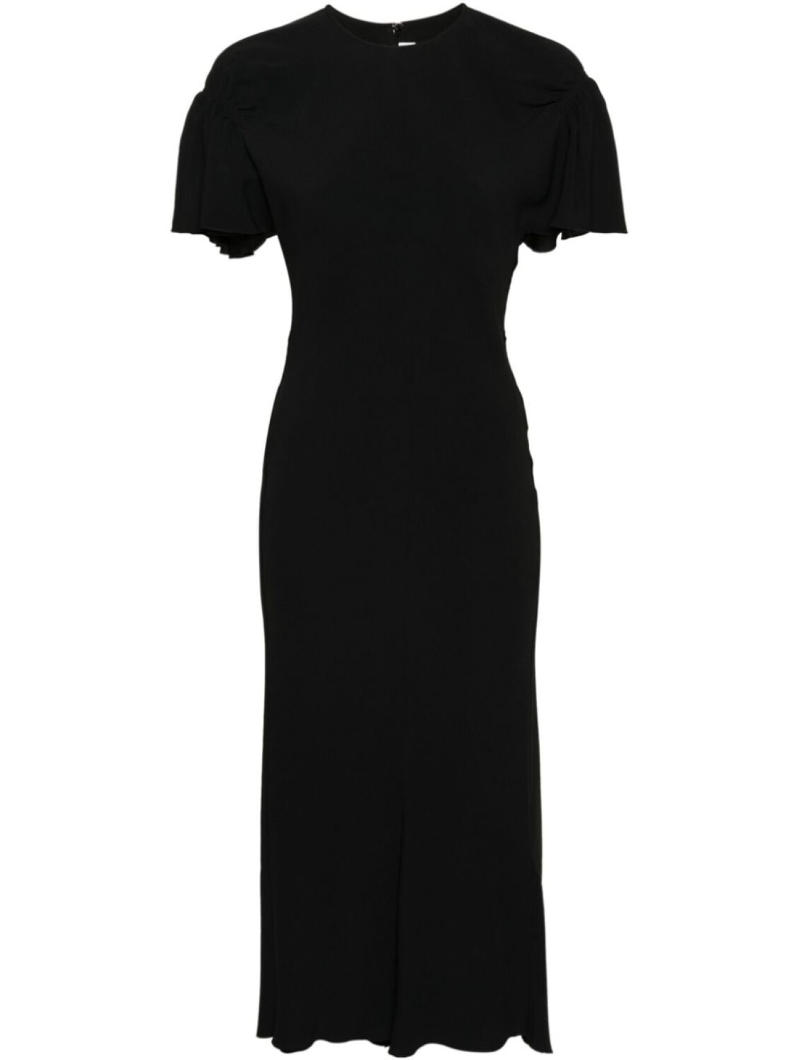 

Платье макси из крепа со сборками Victoria Beckham, черный