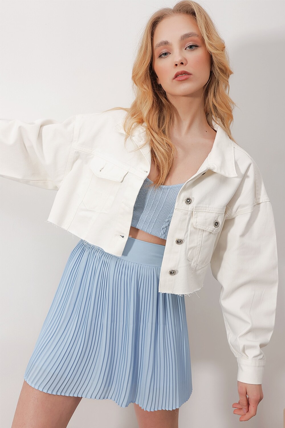 

Куртка - Белый - Oversize Trend Alaçatı Stili, белый
