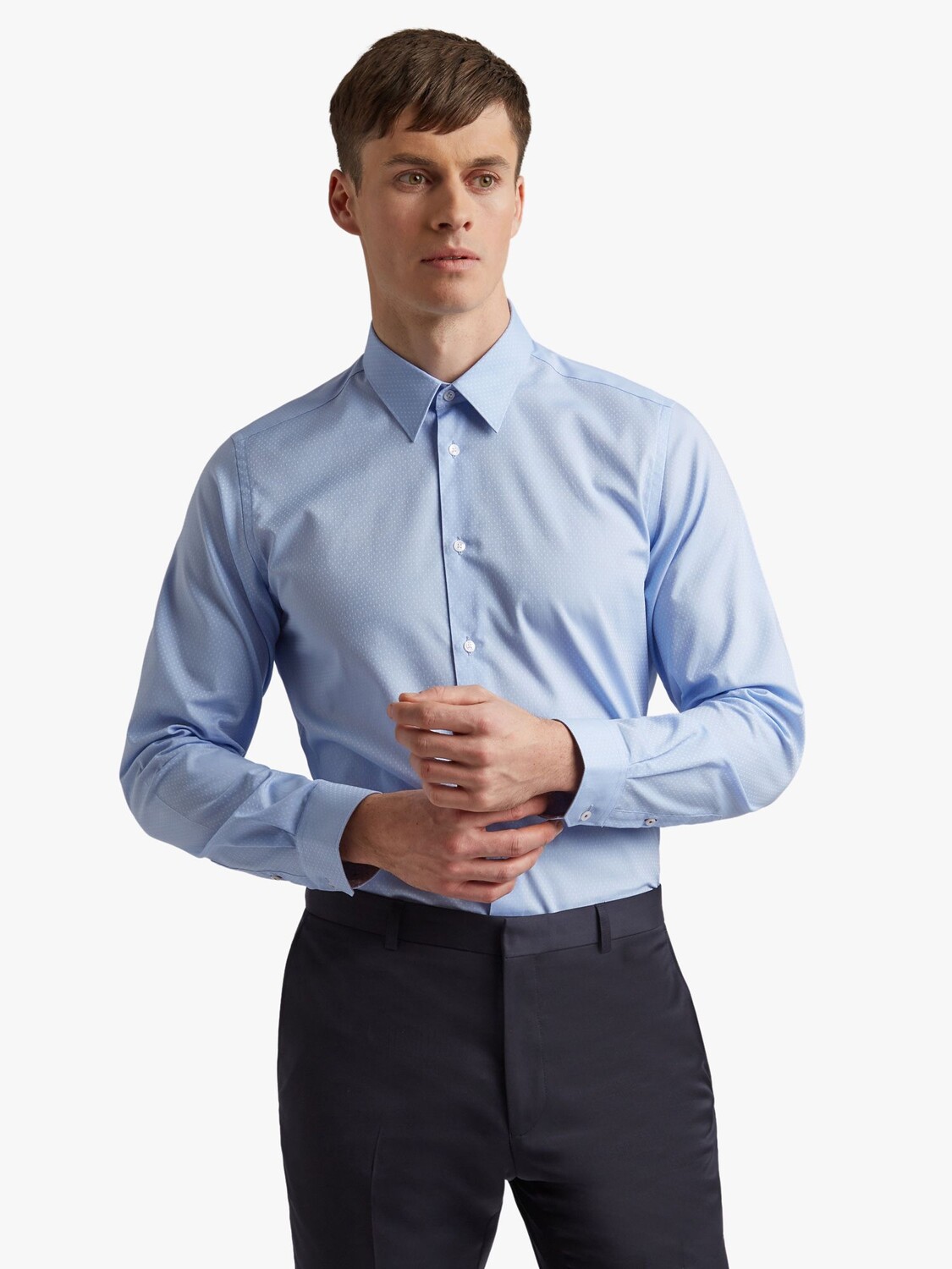 

Рубашка узкого кроя в горошек Ted Baker Newton, бледно-голубая