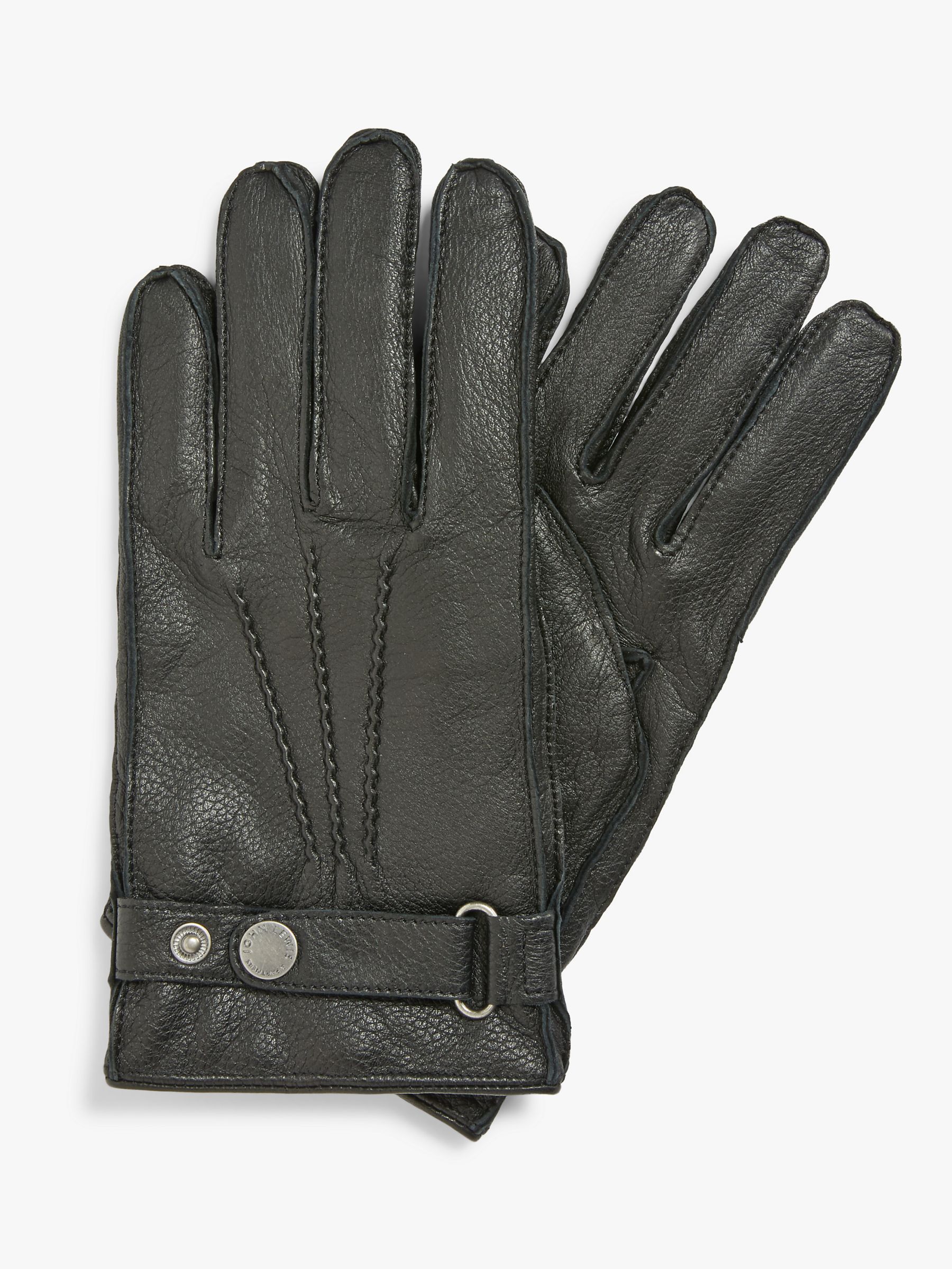 Премиальные кожаные перчатки John Lewis, черный кожаные перчатки премиум класса с тремя точками totes шоколад
