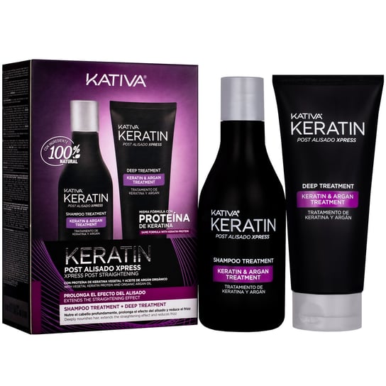 Набор для кератинового выпрямления волос Kativa Xpress, профессиональный шампунь, кондиционер и спре