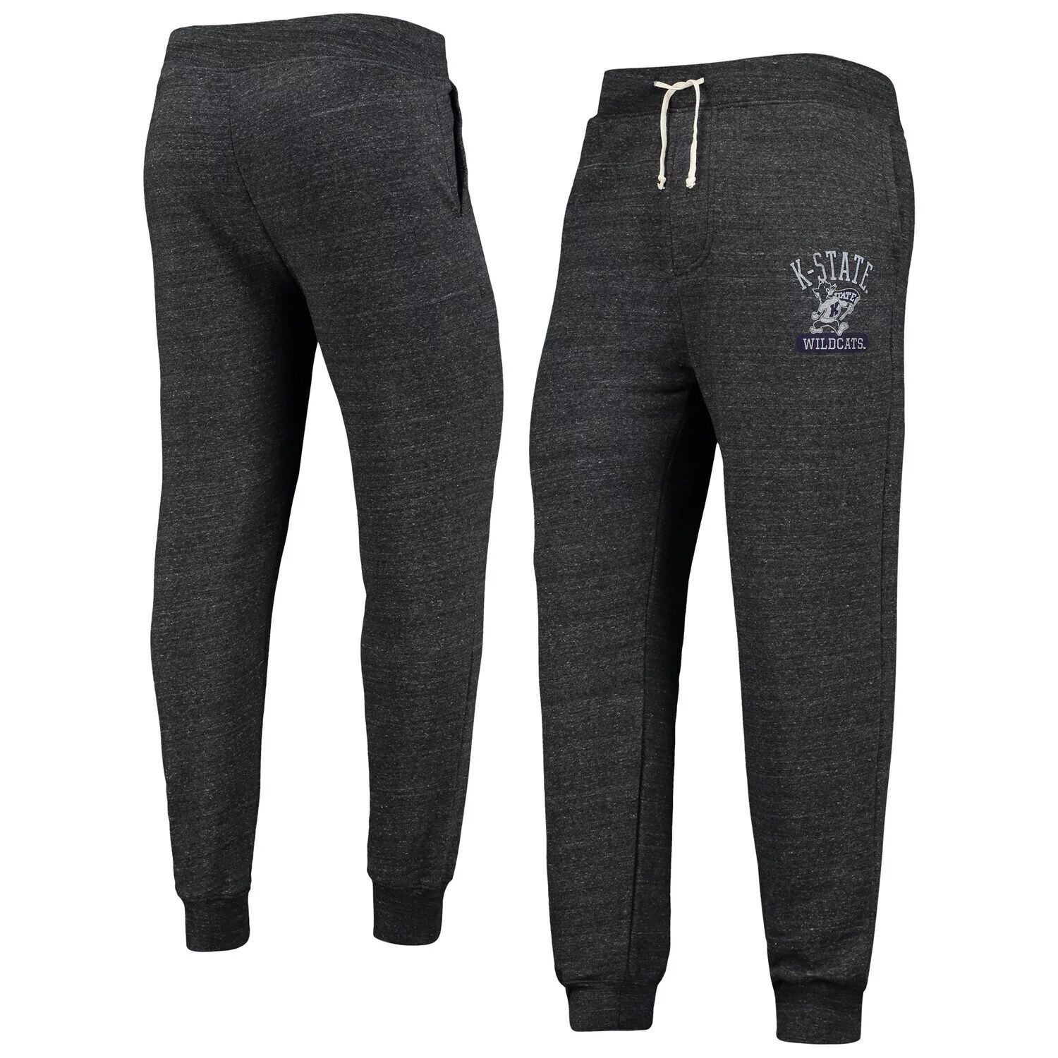 

Мужская альтернативная одежда Черные с меланжевой отделкой Kansas State Wildcats Брюки Tri-Blend Dodgeball, Черный