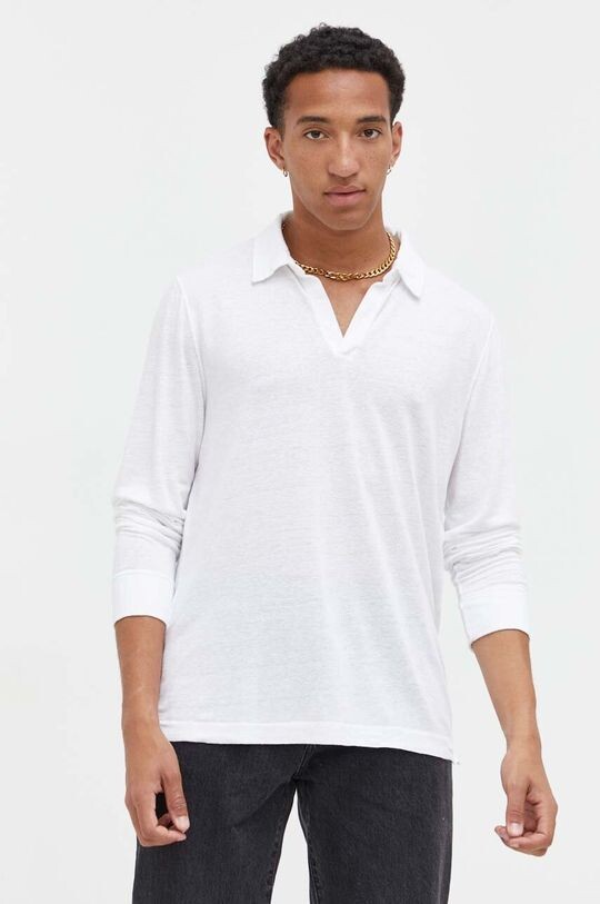 

Льняной лонгслив Abercrombie & Fitch, белый