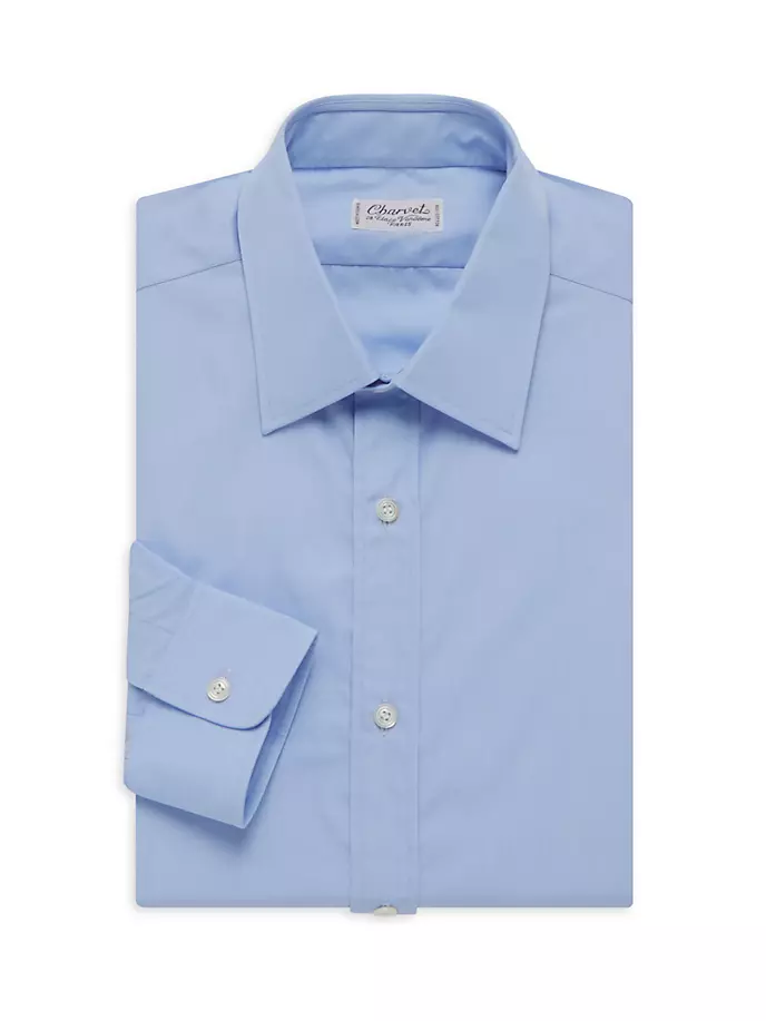 цена Хлопковая рубашка на пуговицах Charvet, синий