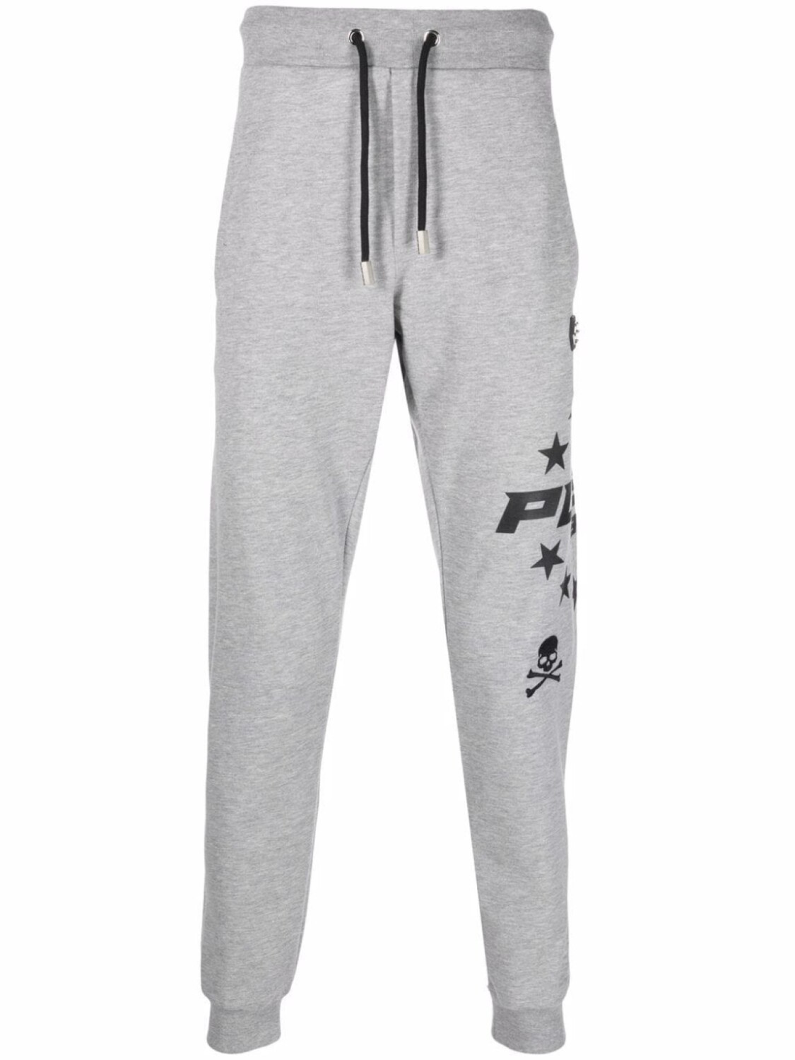 

Philipp Plein спортивные брюки с кулиской и логотипом, серый