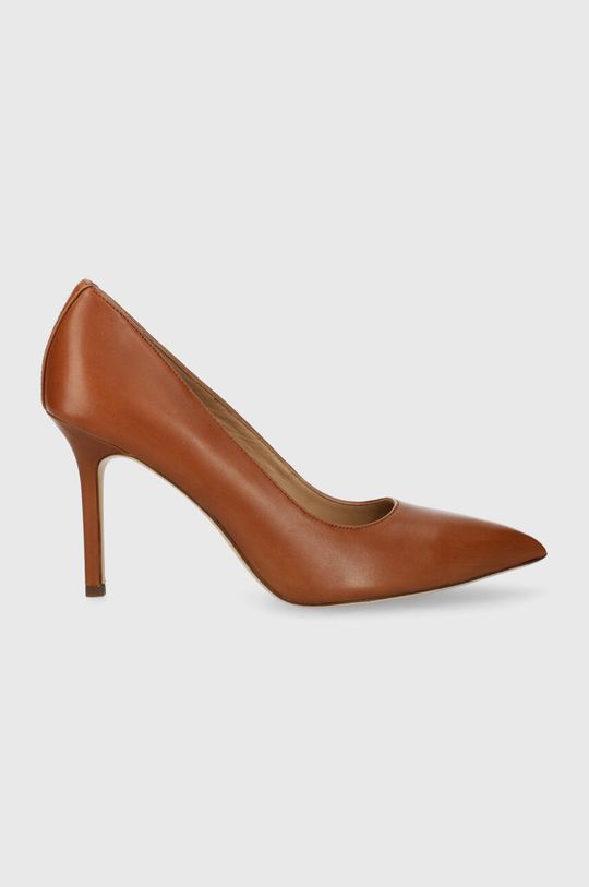 Кожаные туфли на каблуке Lindella II Lauren Ralph Lauren, коричневый