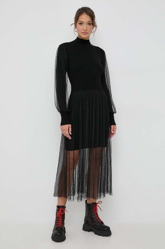 

Платье из смесовой шерсти Twinset, черный