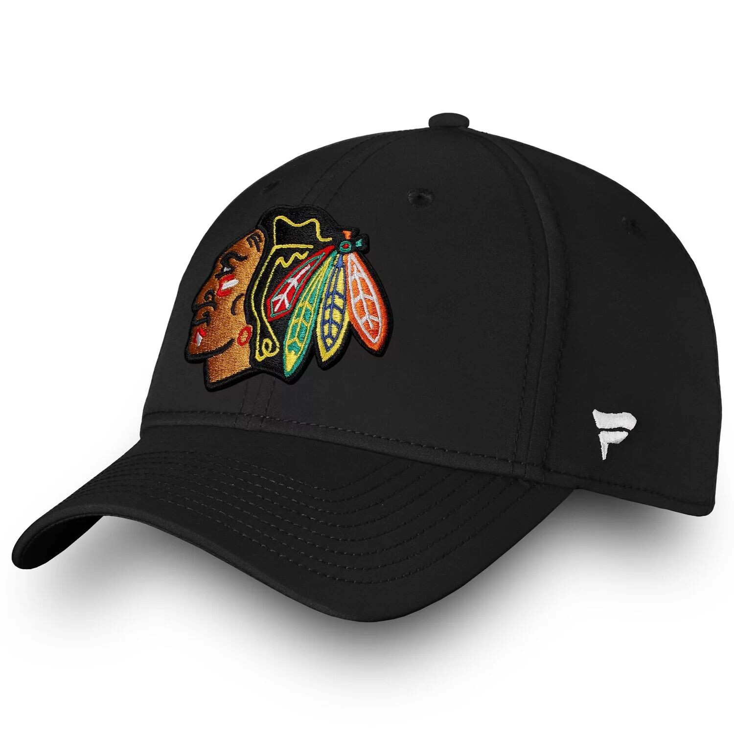 

Мужская гибкая кепка с логотипом Fanatics черного цвета Chicago Blackhawks Core Primary