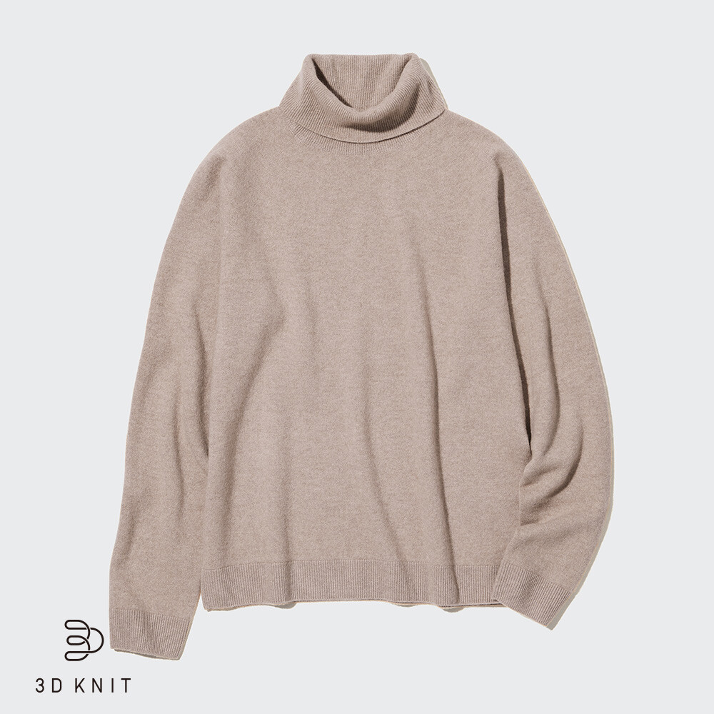 

Свитер Uniqlo кашемировый с принтом и двумя лацканами, бежевый