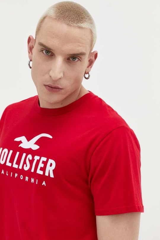 

Компания Холлистер хлопковая футболка Hollister Co., красный