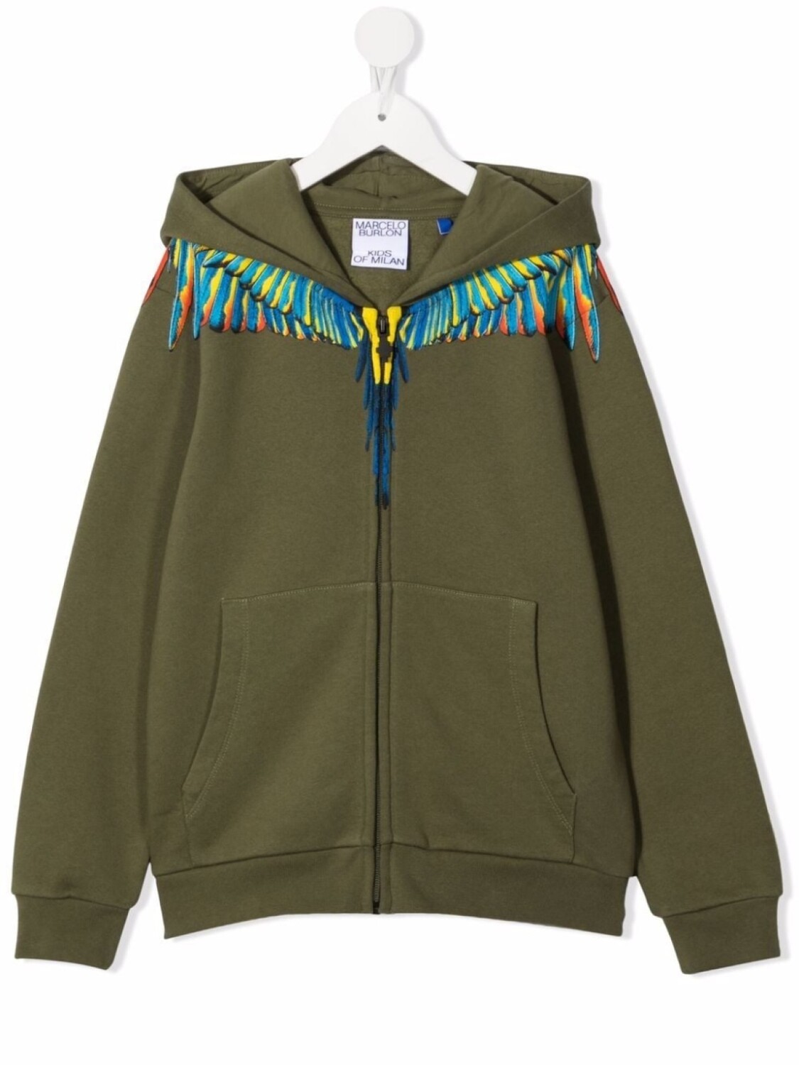 

Marcelo Burlon County Of Milan Kids худи из джерси с принтом Wings, зеленый