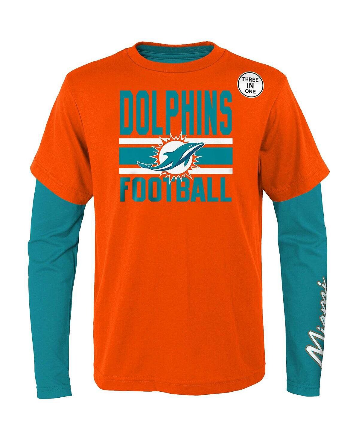 

Комбинированный комплект футболок Big Boys Orange, Aqua Miami Dolphins Fan Fave Outerstuff