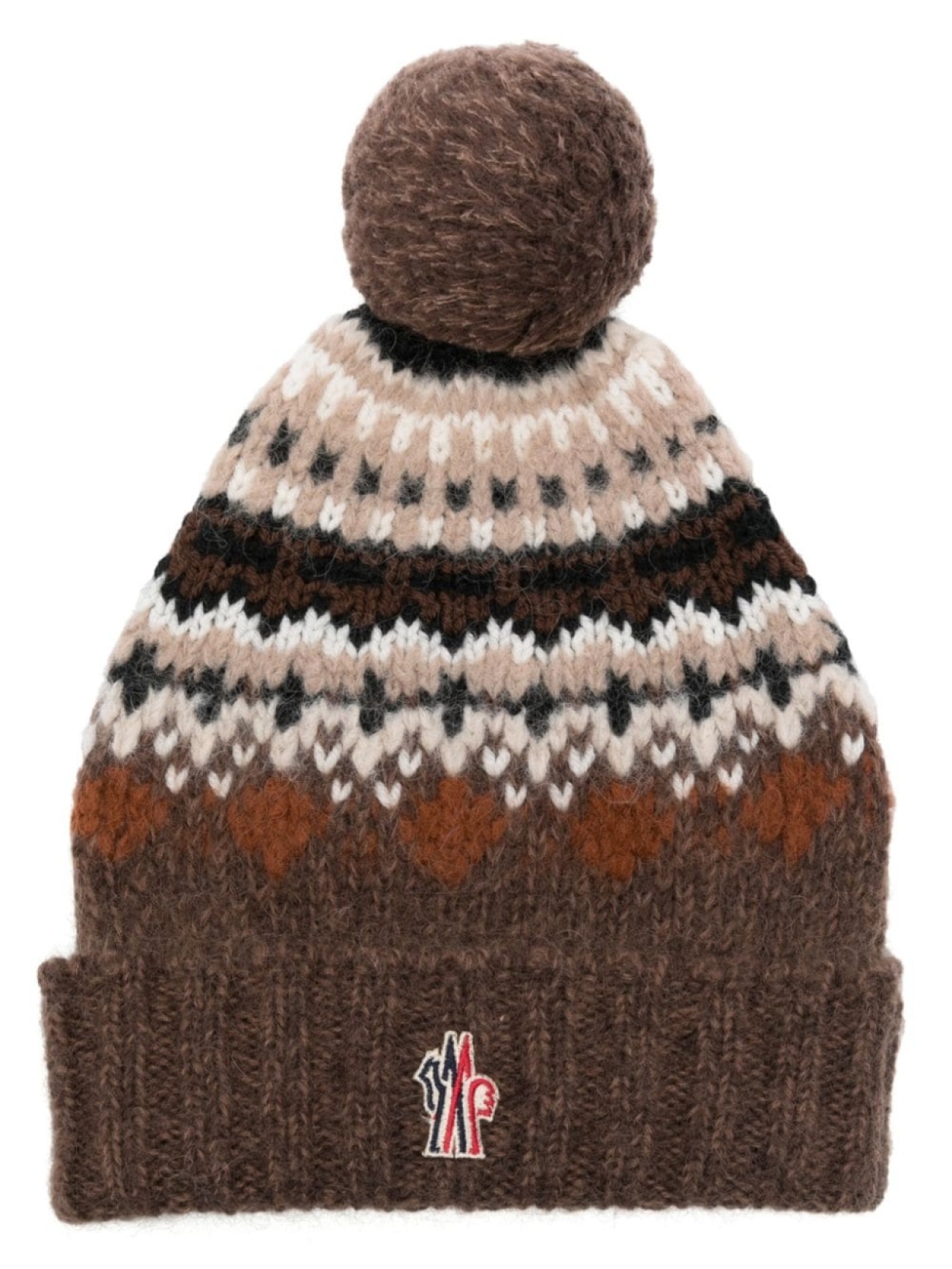 

Moncler Grenoble шапка-бини fair isle intarsia, коричневый