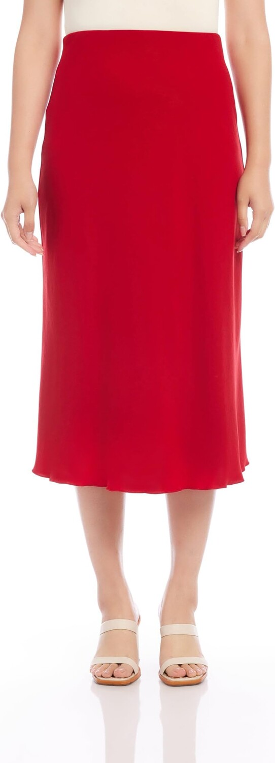 

Юбка миди с косым вырезом Karen Kane, цвет Red 2