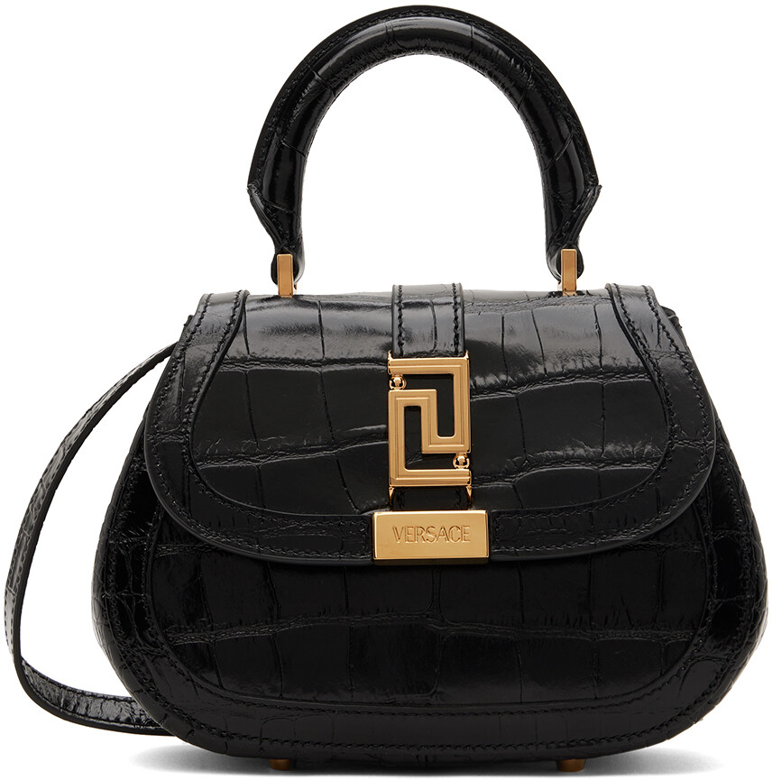 

Черная мини-сумка Greca Goddess Versace, цвет Black/Gold