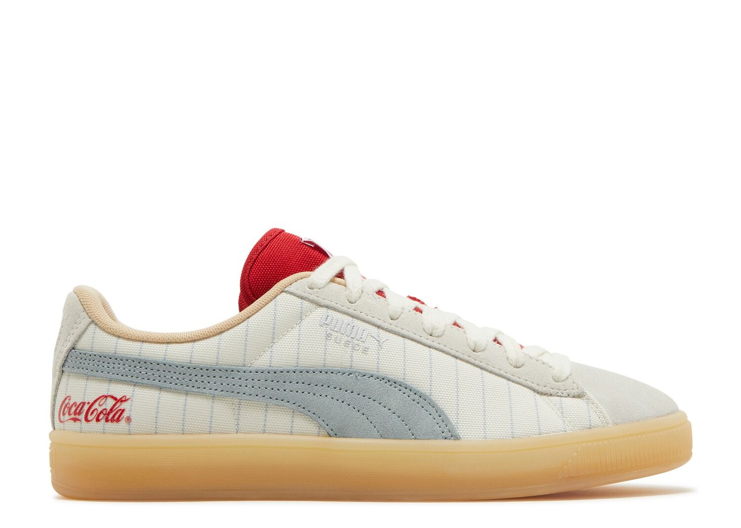 

Кроссовки Puma Coca-Cola X Suede 'Slate Pinstripes', кремовый, Бежевый;серый