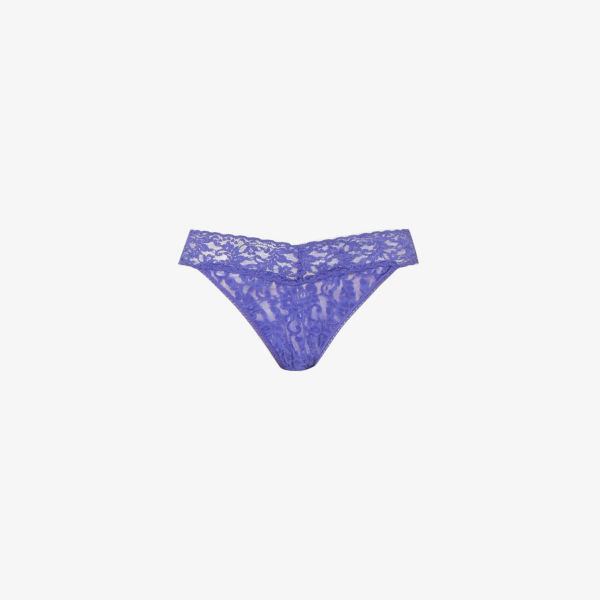 Кружевные стринги Signature Lace с цветочным узором Hanky Panky, цвет wild violet