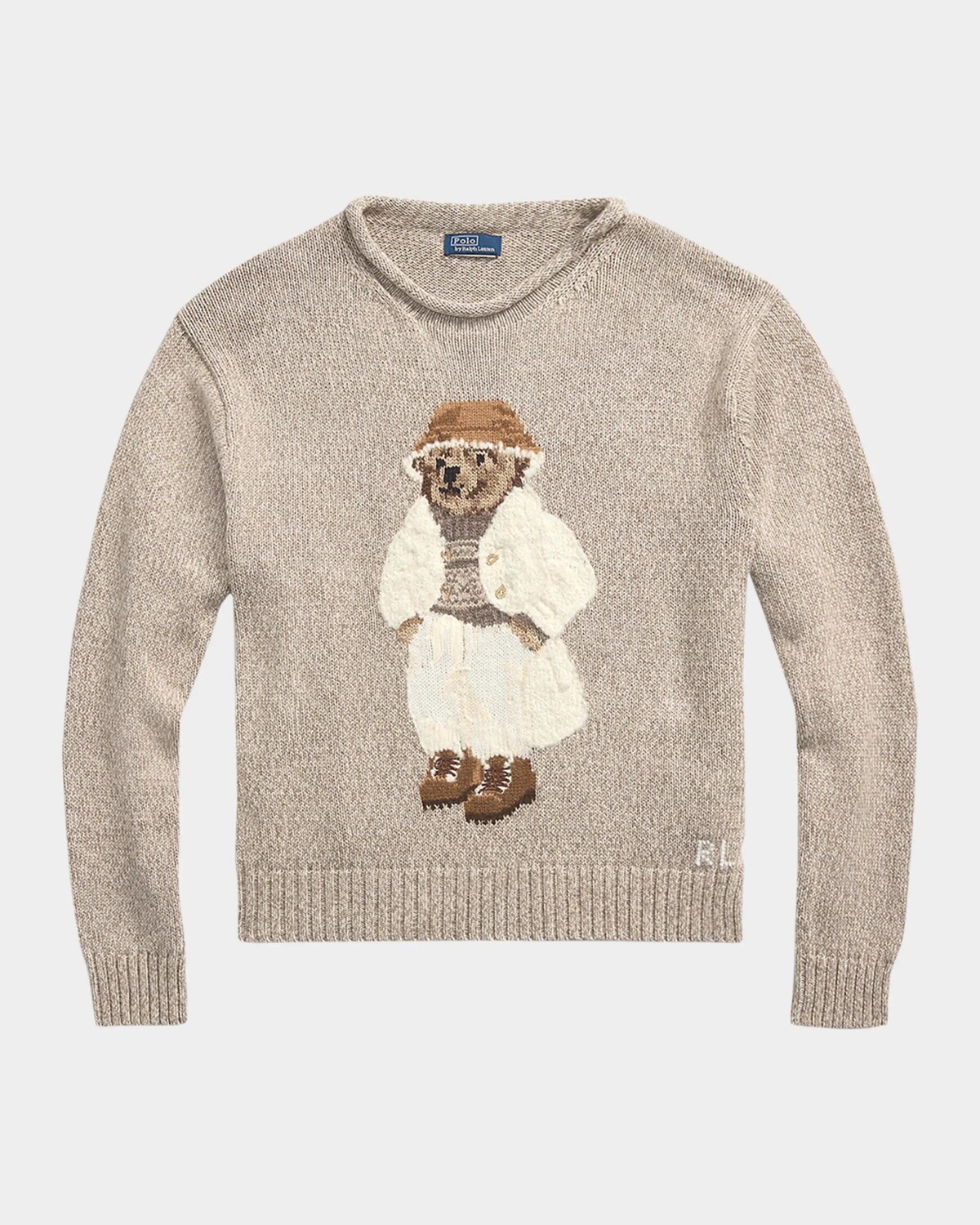 

Хлопковый свитер с высоким воротником Polo Bear Polo Ralph Lauren, цвет Mushroom Marl Multi