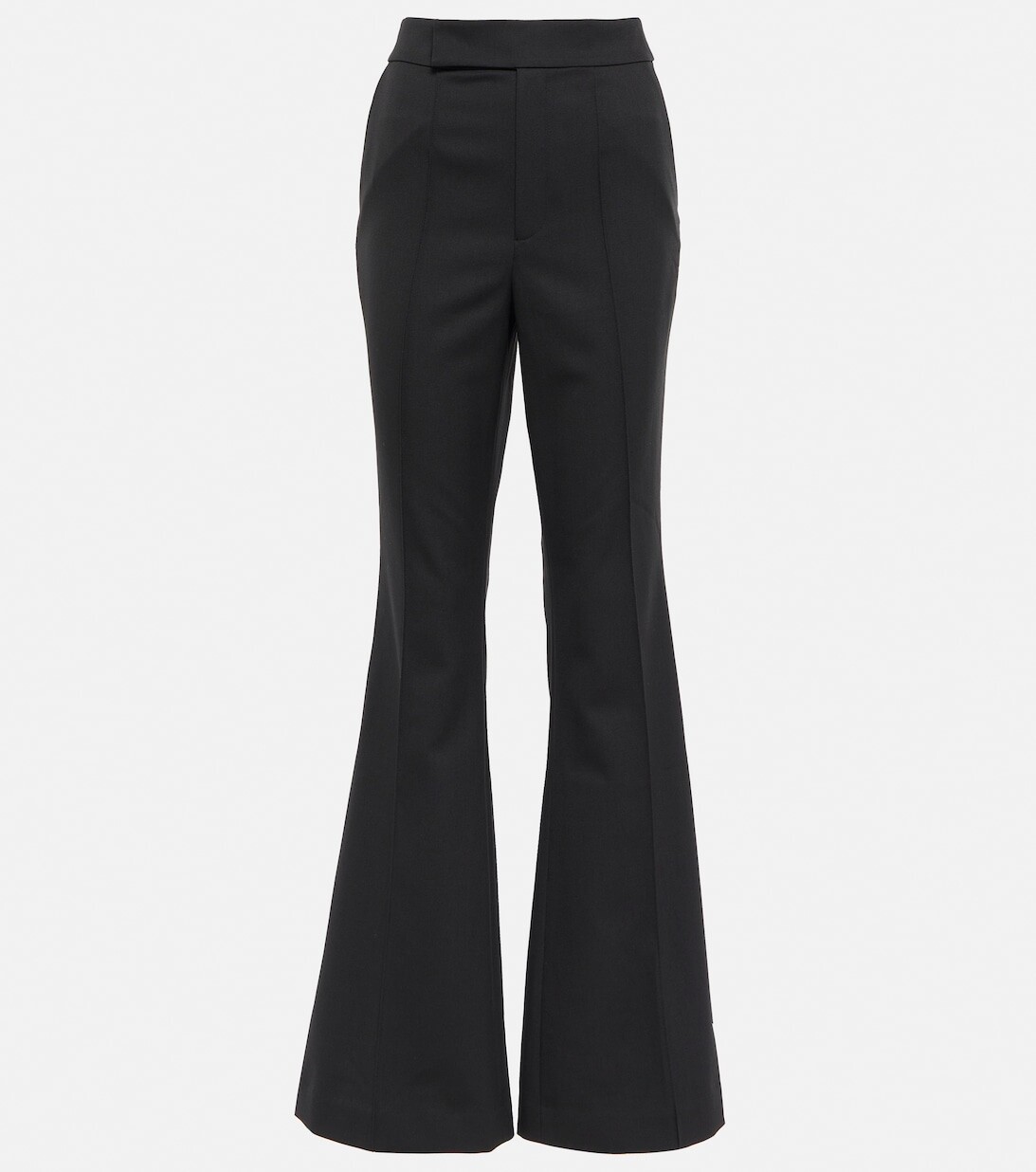 

Расклешенные брюки с высокой посадкой из смесовой шерсти ROLAND MOURET, черный