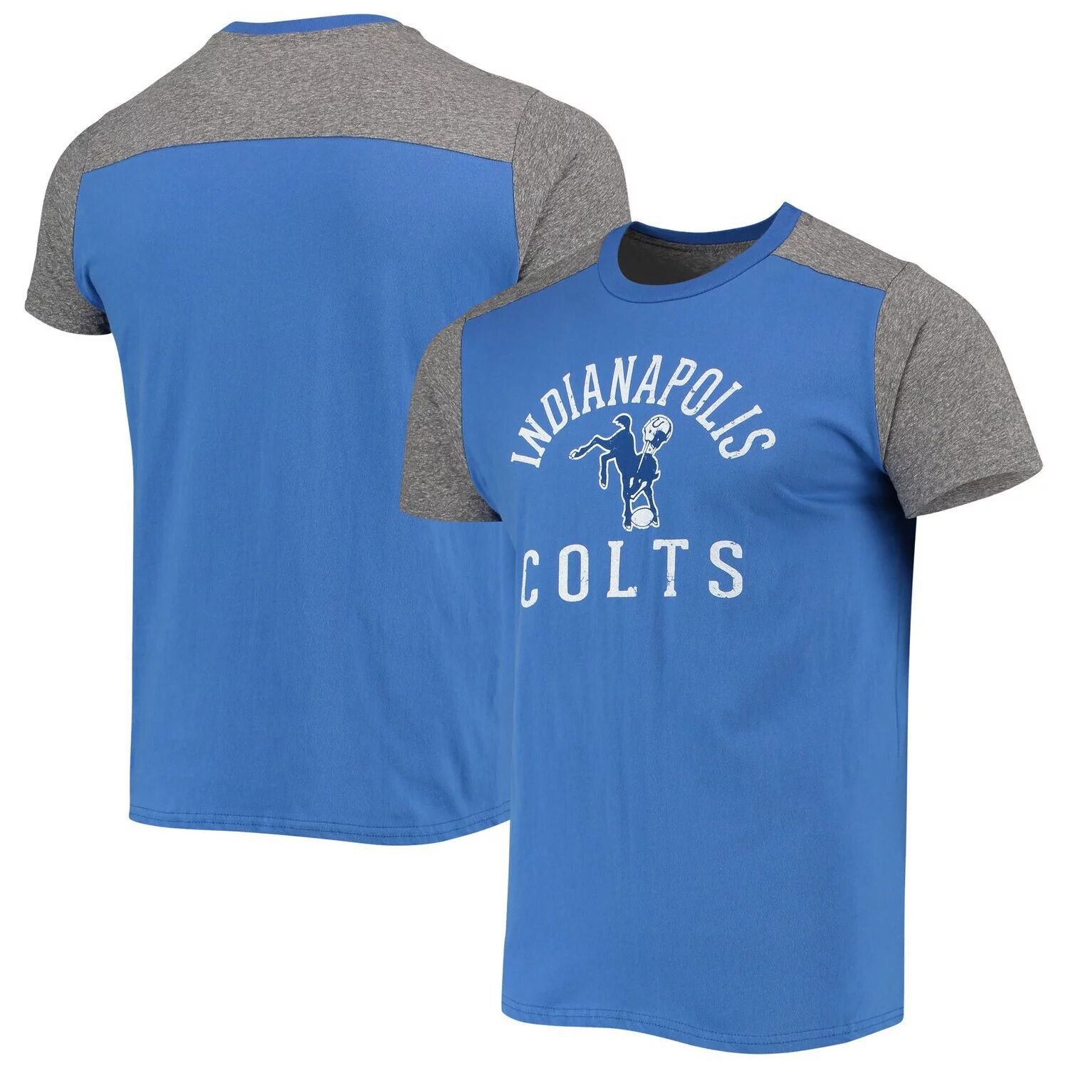 

Мужская футболка Royal/Heathered Grey Indianapolis Colts Gridiron Classics Field Goal Slub Majestic