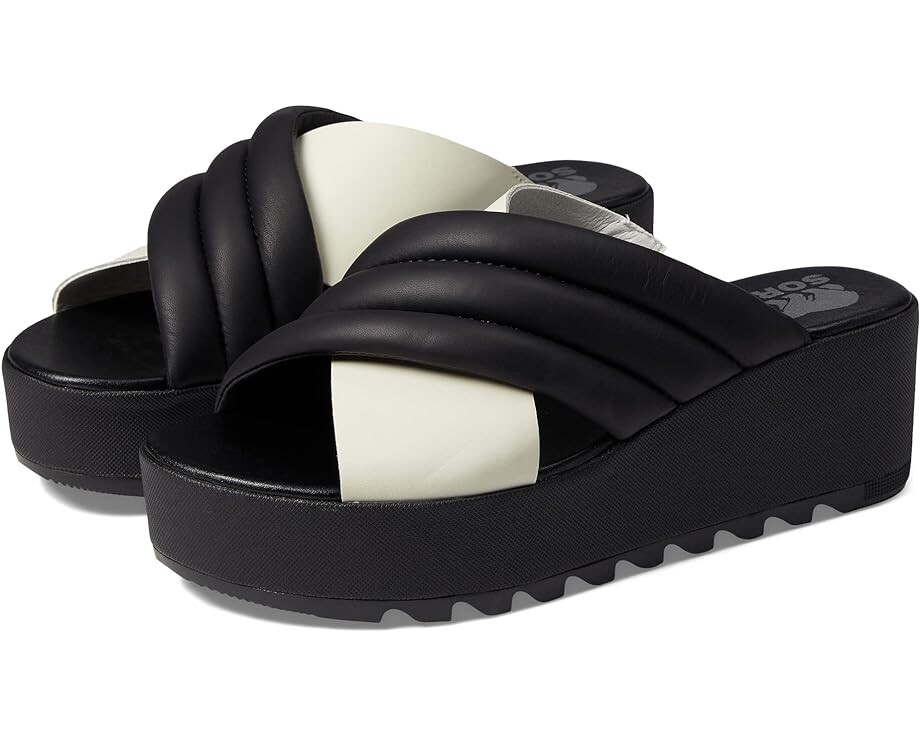 

Туфли SOREL Cameron Flatform Puff Mule, цвет Black/Sea Salt