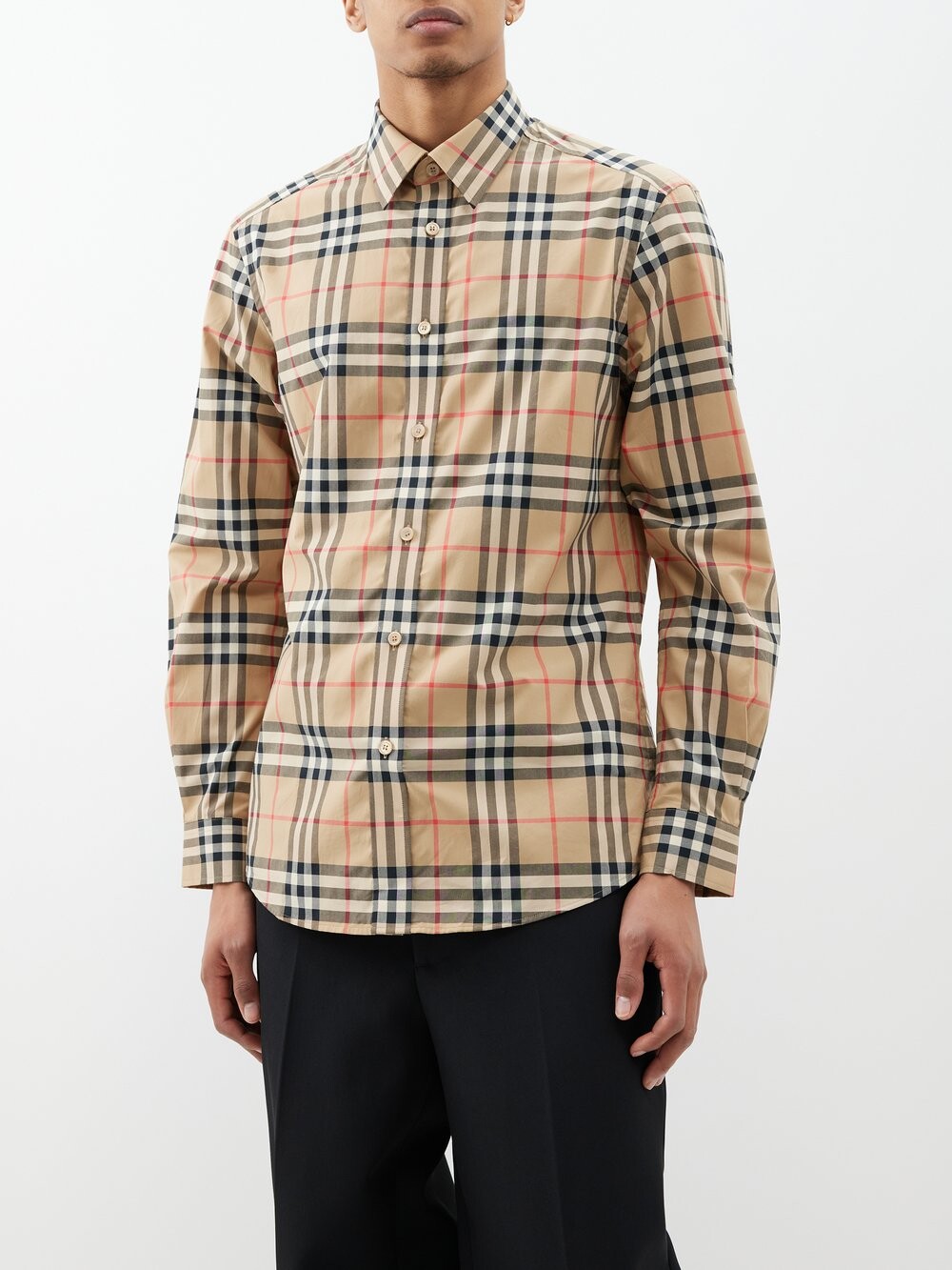 

Рубашка caxton в клетку vintage check Burberry, бежевый