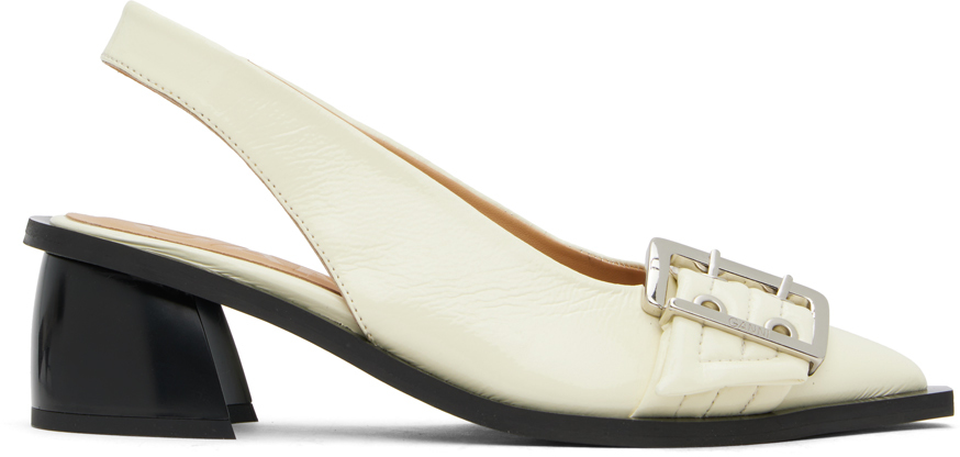 Женственные туфли Off-White с пряжкой на пятке на пятке Ganni
