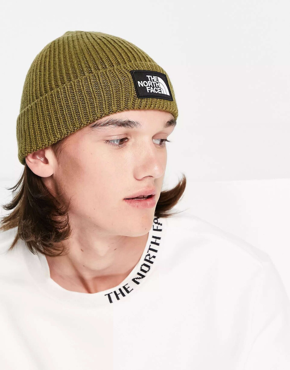 

Шапка-бини цвета хаки с логотипом The North Face Box