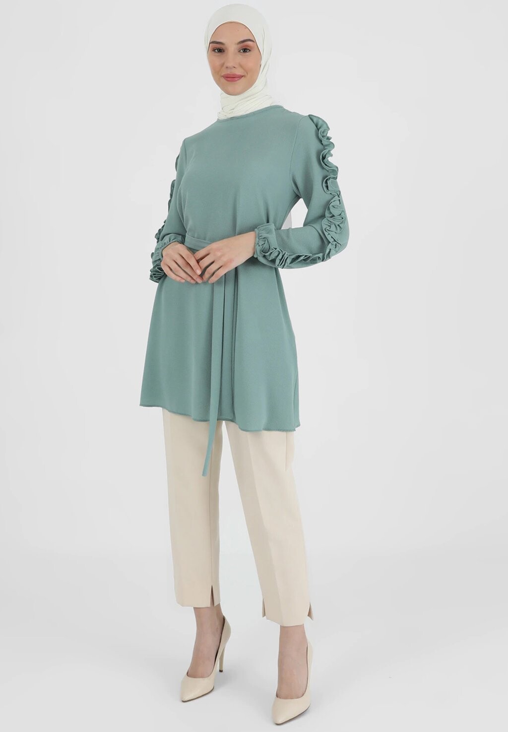 

Туника FRILL DETAILED TAVIN Modanisa, цвет green