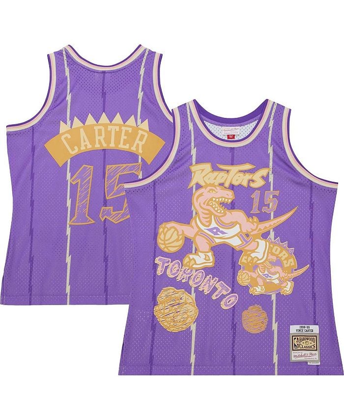 

Мужская фиолетовая мужская футболка Vince Carter Toronto Raptors Swingman Sidewalk Sketch Mitchell & Ness, фиолетовый