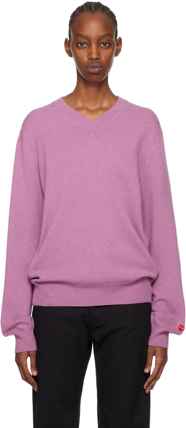 Пурпурный свитер с маленьким сердечком Comme Des Garcons