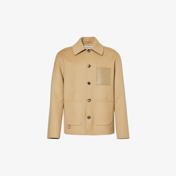 

Куртка из смесовой шерсти и кашемира с фирменной нашивкой спецодежды Loewe, коричневый