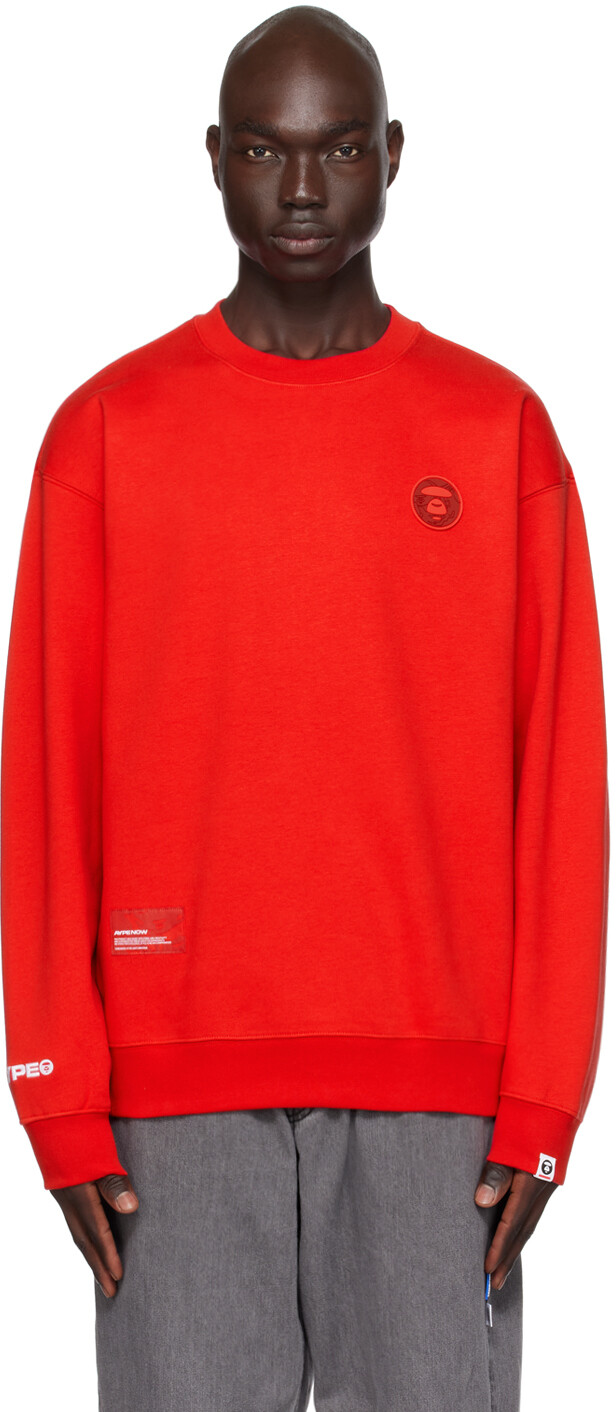 

Красный свитшот с круглым вырезом AAPE by A Bathing Ape