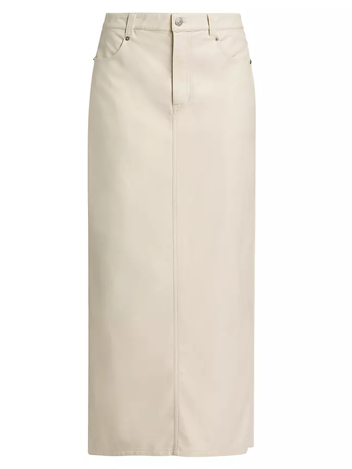 

Юбка макси из веганской кожи City Slicker Free People, цвет nilla cream