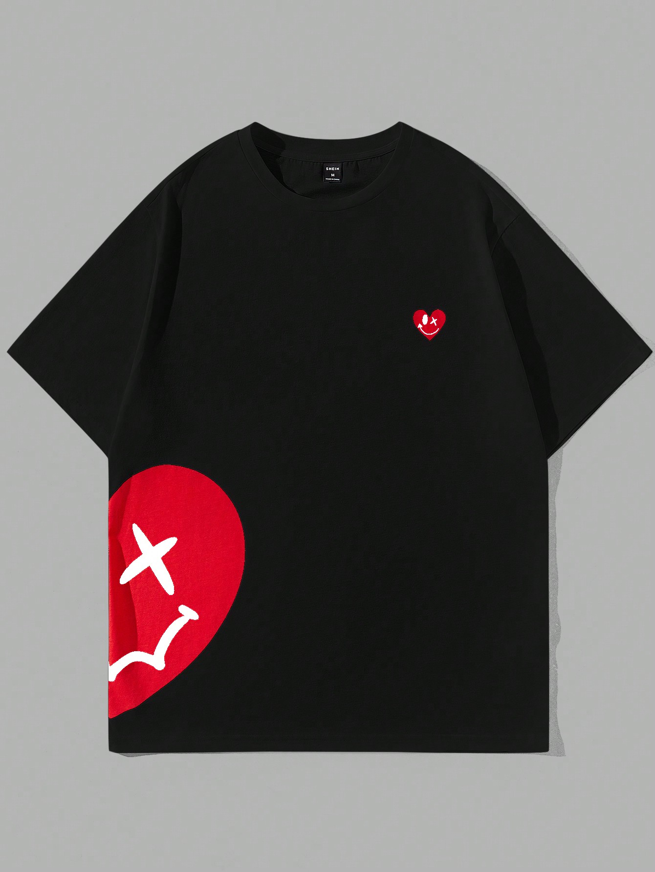 Мужская футболка свободного кроя с принтом в форме сердца Manfinity Hypemode, черный