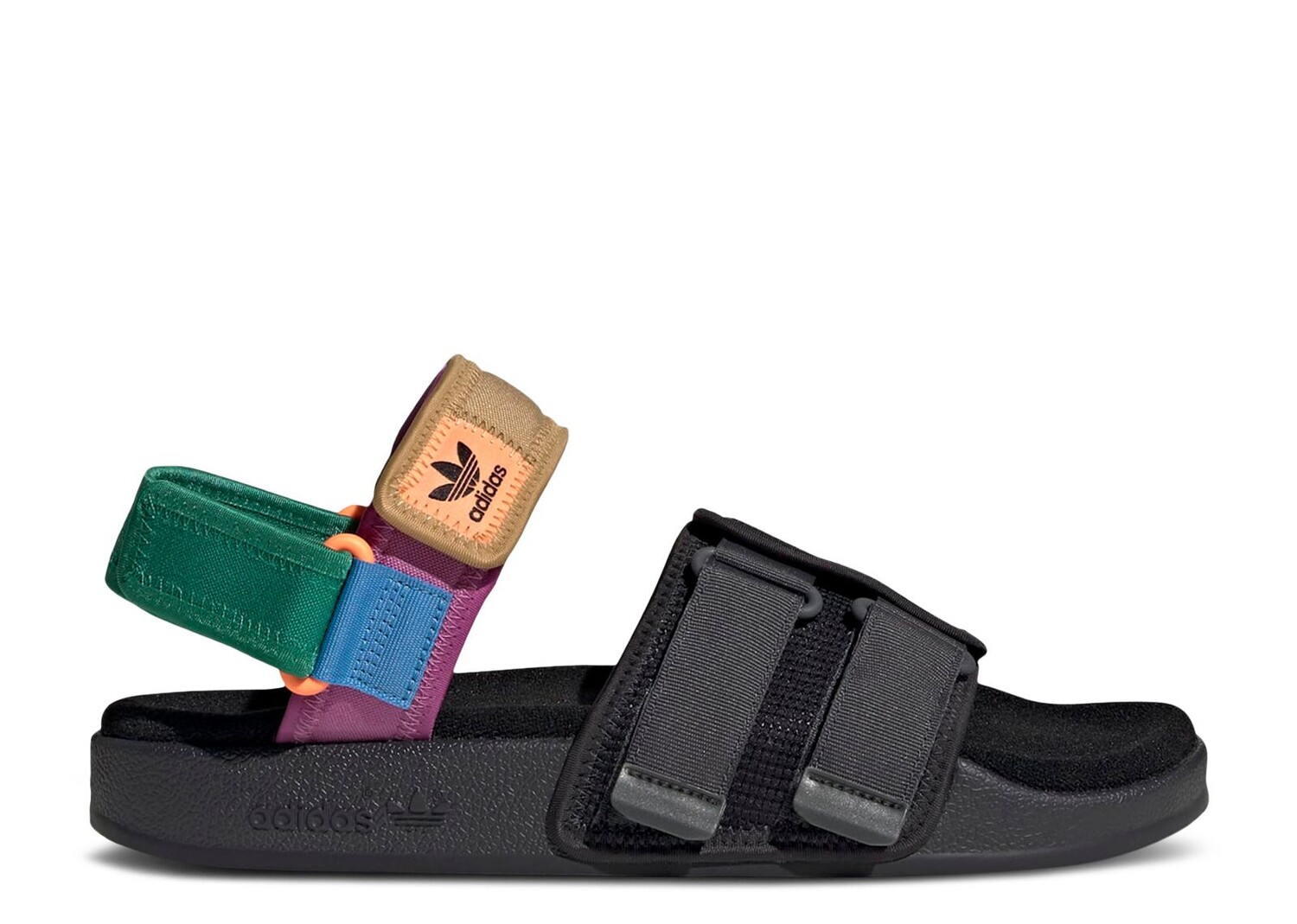 

Кроссовки adidas Adilette Sandal 4.0 'Black Bold Green', черный