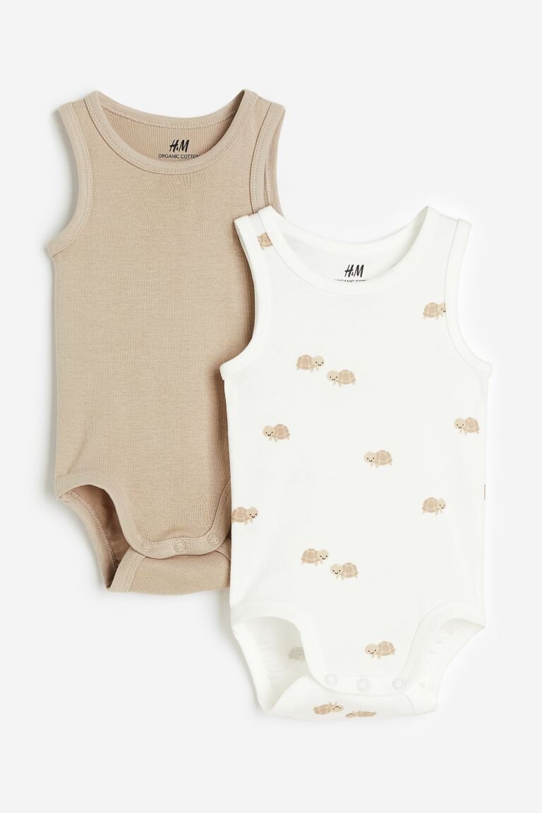 

Хлопковое боди без рукавов из двух частей H&M