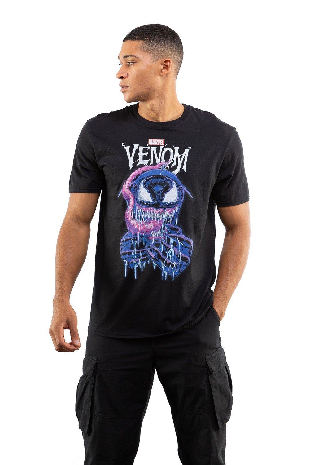 Хлопковая футболка Venom Grin Marvel, черный