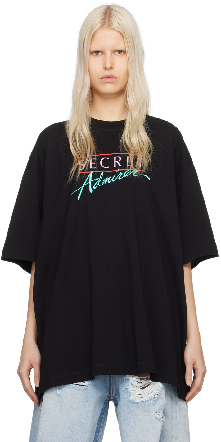 

Черная футболка с надписью «Тайный поклонник» Vetements