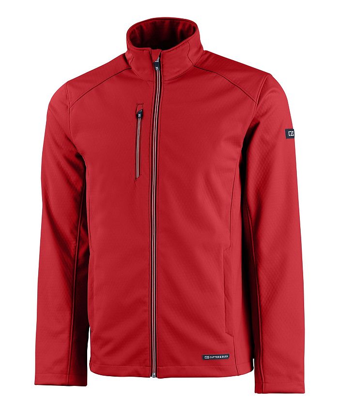 цена Мужская куртка Evoke Eco Softshell из переработанного материала с полной молнией Cutter & Buck, красный