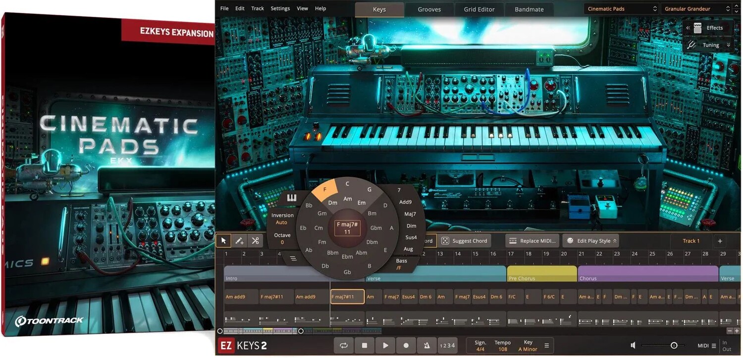 

Расширение Toontrack Cinematic Pads EKX для EZkeys 2