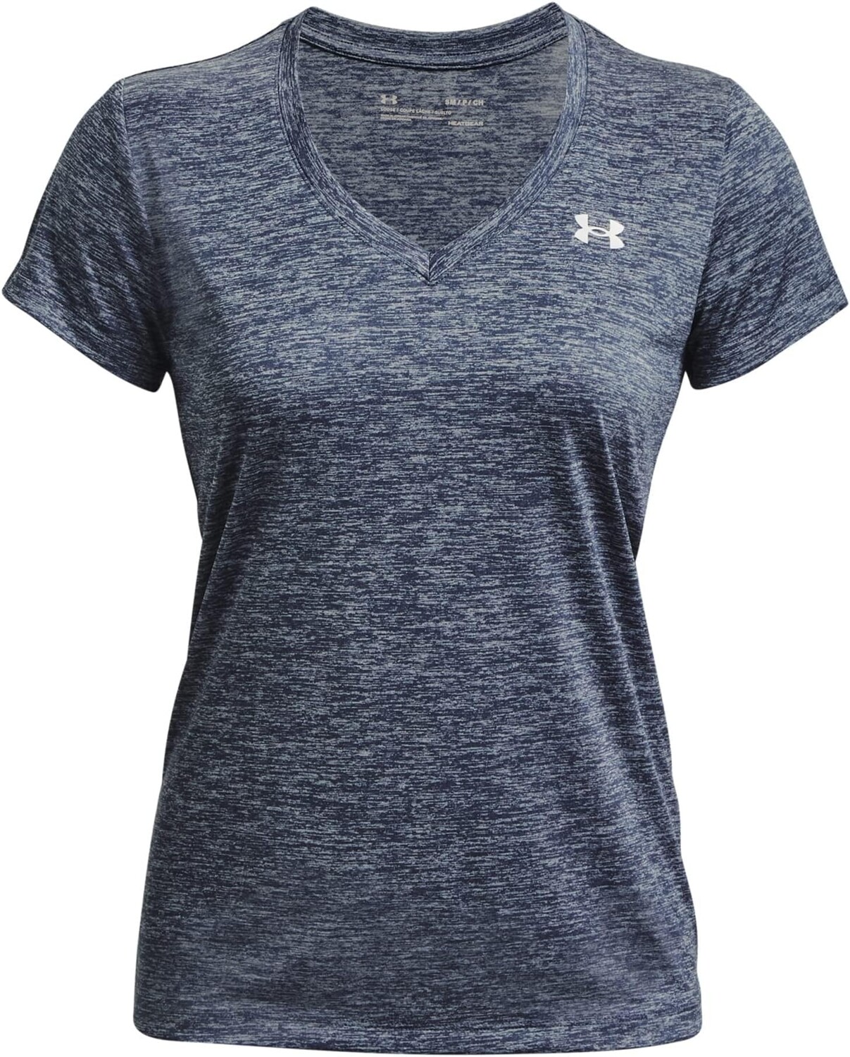 

UA Tech с V-образным вырезом Under Armour, цвет Downpour Gray/Harbor Blue/Metallic Silver