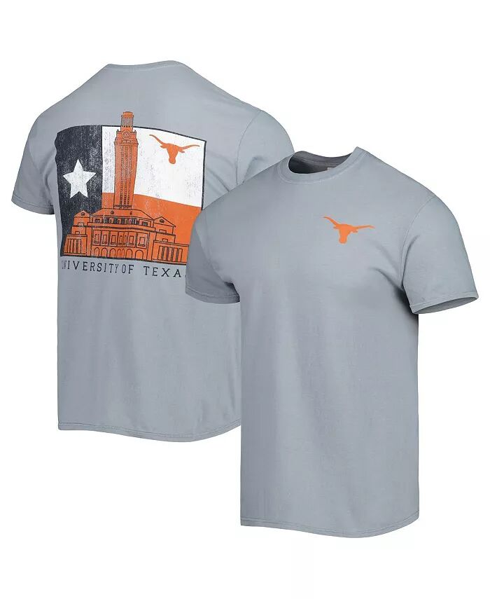 

Мужская серая футболка Texas Longhorns Hyperlocal Flag Image One, серый