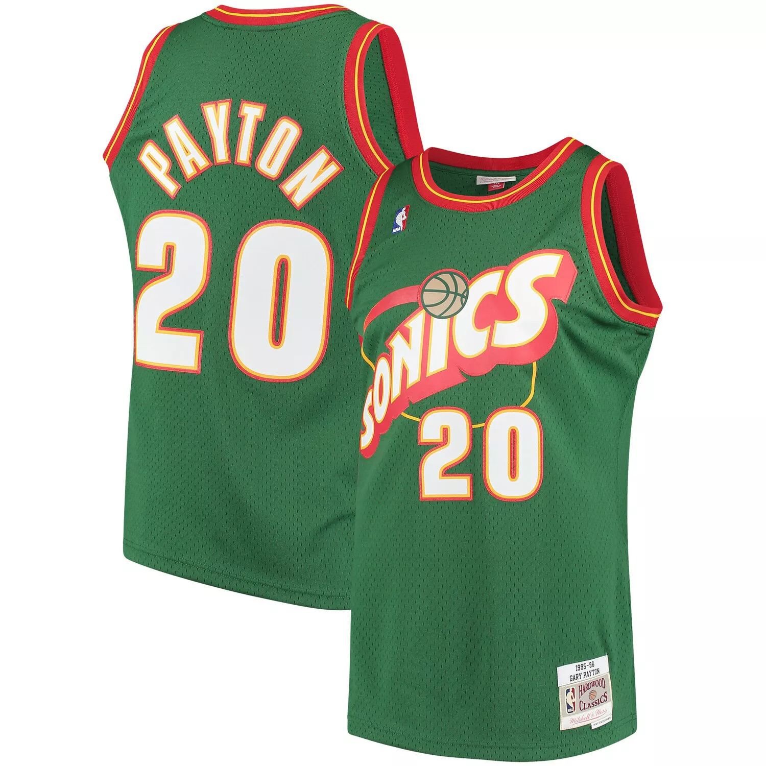 

Мужская майка Mitchell & Ness Gary Payton Green Seattle SuperSonics 1995-96 Hardwood Classics Swingman