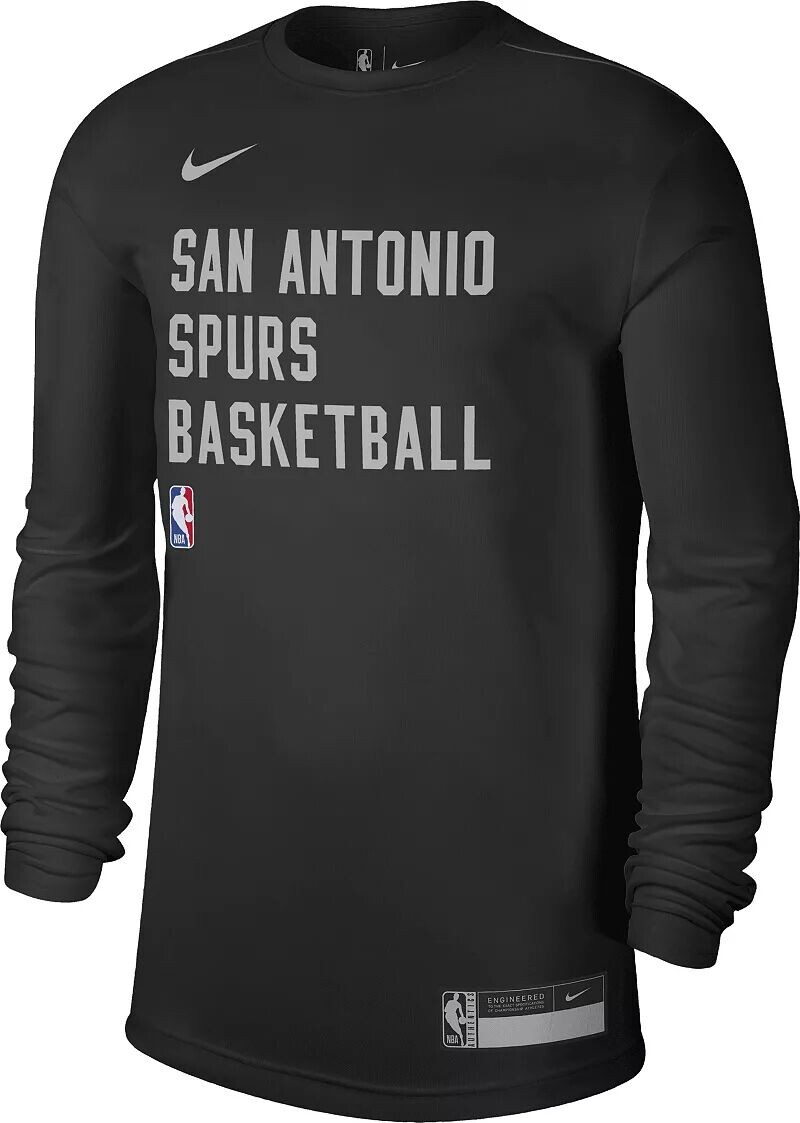 

Мужская черная футболка с длинным рукавом для тренировок Nike San Antonio Spurs