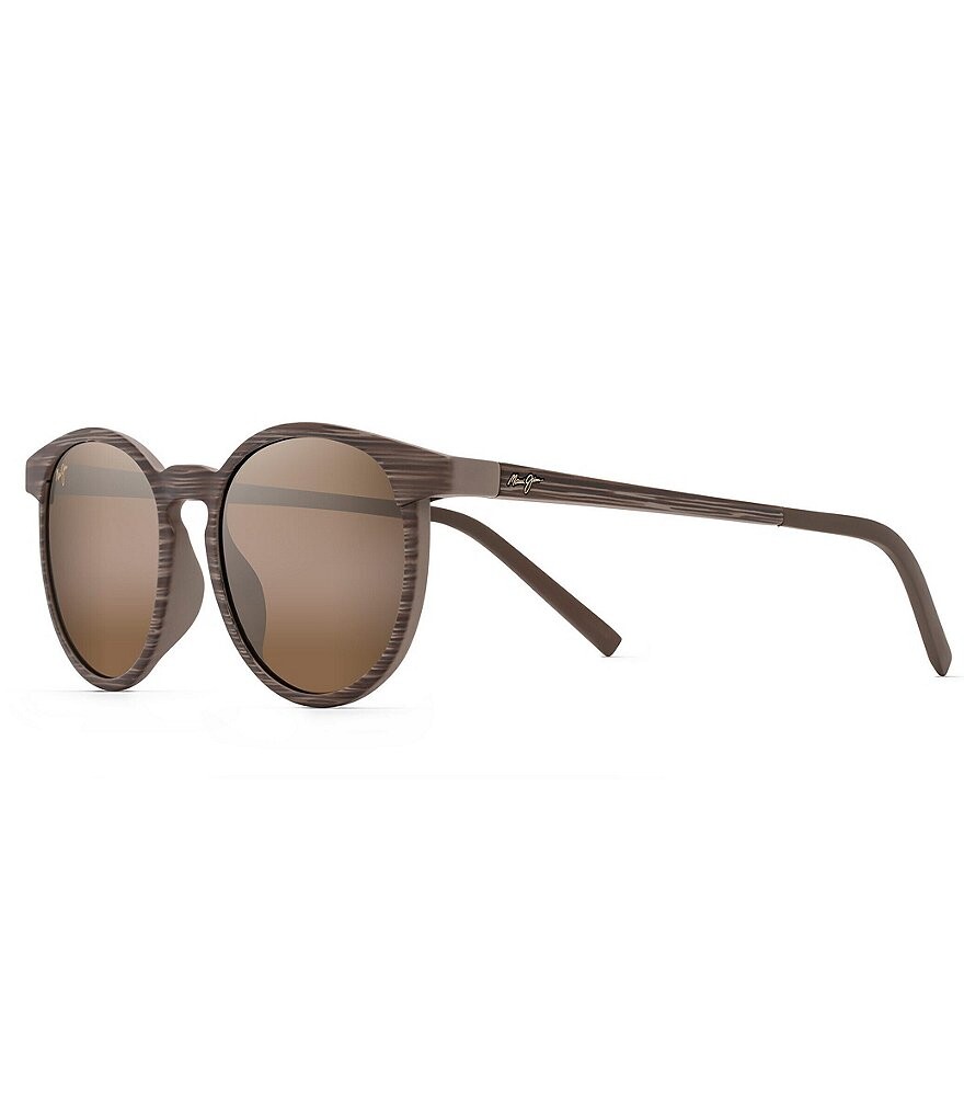 

Maui Jim Kiawe PolarizedPlus2 круглые солнцезащитные очки 53 мм, коричневый